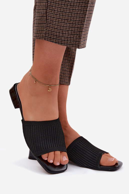 Schwarze Damenschuhe mit breiten Absätzen Belissea