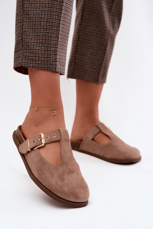 Damenhausschuhe MuleImitacji aus INildlederu Beige Melvia