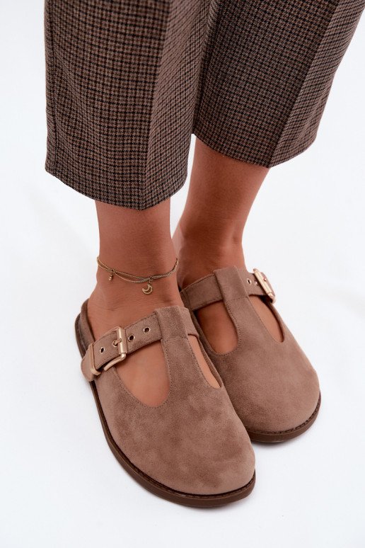 Damenhausschuhe MuleImitacji aus INildlederu Beige Melvia