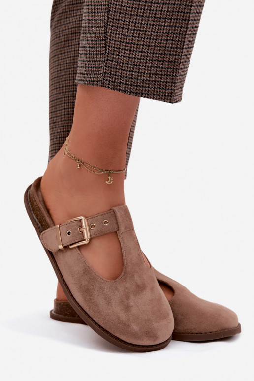 Damenhausschuhe MuleImitacji aus INildlederu Beige Melvia