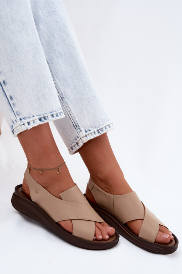 Zazoo 40392 Damensandalen Feminin Cappuccino-Farbe