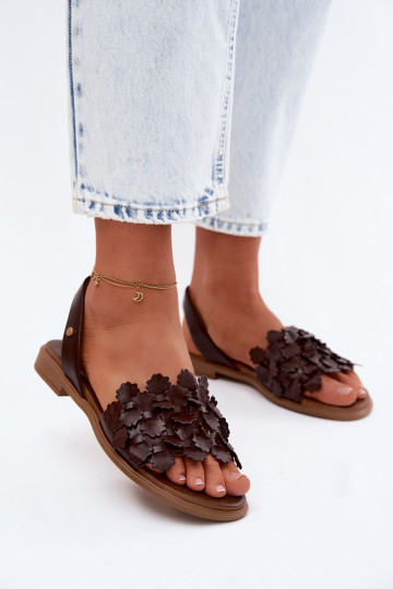 Damensandalen mit breiten Absätzen Zazoo 40468 CzekoladoZue