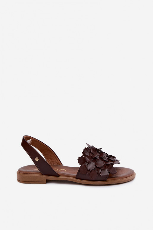 Damen-Sandalen mit breiten Absätzen Zazoo 40468 in Schokolade