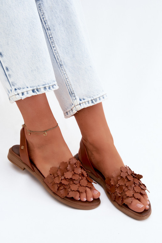 Damen-Sandalen mit breiten Absätzen Zazoo 40468 in Braun