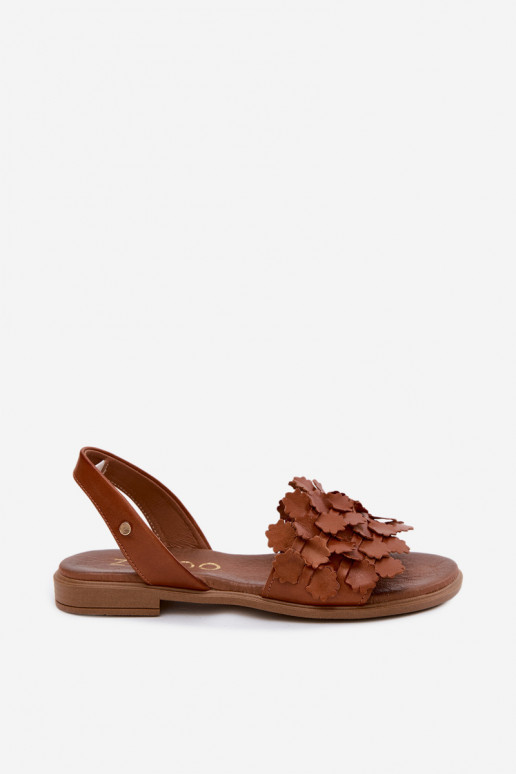 Damen-Sandalen mit breiten Absätzen Zazoo 40468 in Braun