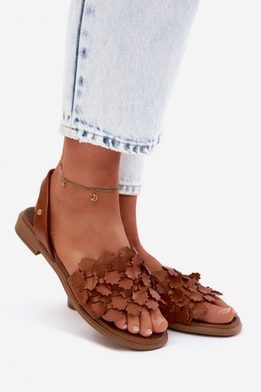 Damen-Sandalen mit breiten Absätzen Zazoo 40468 in Braun