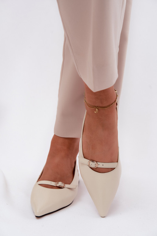 Damen-Sandalen mit breiten Absätzen Tai turiciejka K7449-22 elfenbeinfarben