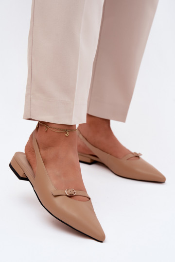 Damensandalen mit breiten Absätzen Es mussciejka K7449-04 Beige