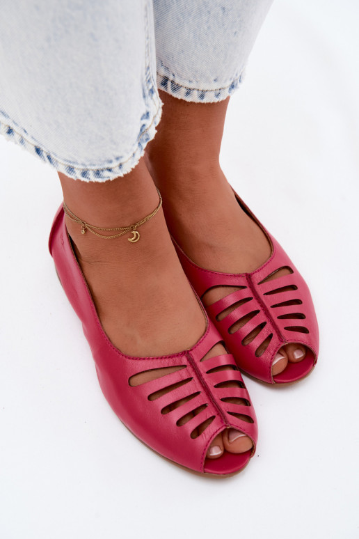 Durchbrochene BallerinasErmöglichtturalnej Skóry Es mussciejka P7541-15 pinke Farbe