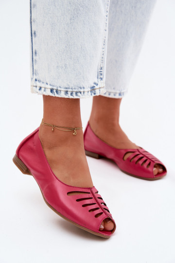 Durchbrochene BallerinasErmöglichtturalnej Skóry Es mussciejka P7541-15 pinke Farbe 2