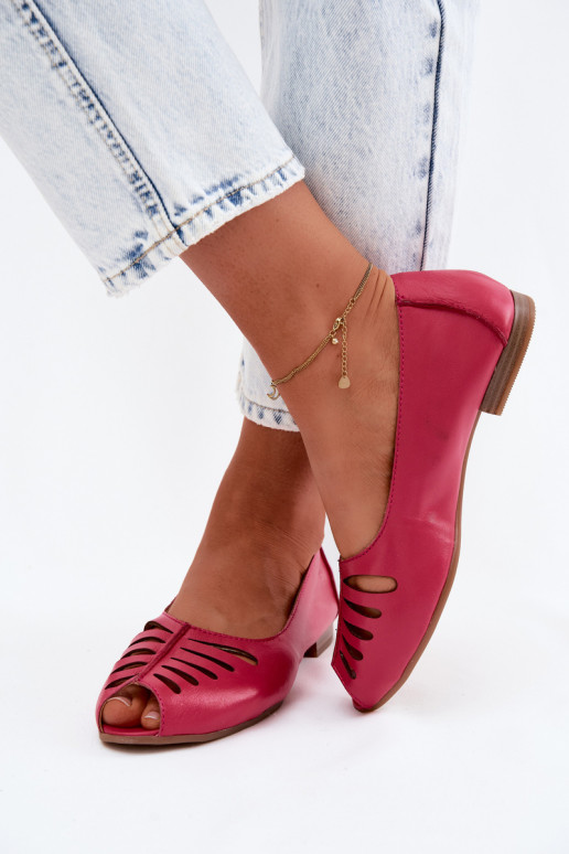 Durchbrochene BallerinasErmöglichtturalnej Skóry Es mussciejka P7541-15 pinke Farbe