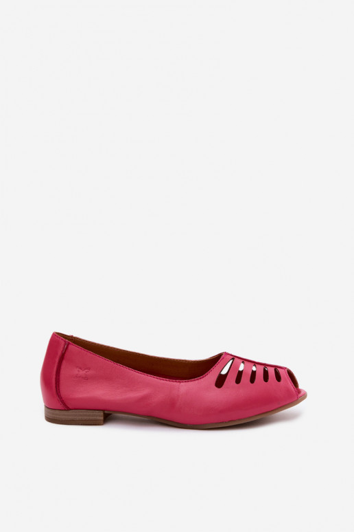 Löcher ballerinas aus Kunstleder Tai turiciejka P7541-15 rosa