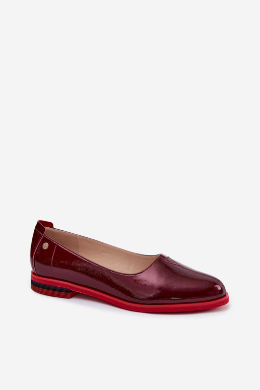 Haut Lackierte Ballerinas Es mussciejka K7463-23 Burgund