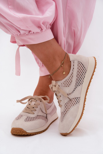 mit durchbrochenen Elementen Sneakers Stilvollllschuhe Feminin aus INildleder elfenbeinfarbe Gelina 2