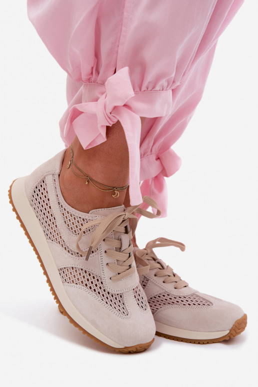 mit durchbrochenen Elementen Sneakers Stilvollllschuhe Feminin aus INildleder elfenbeinfarbe Gelina