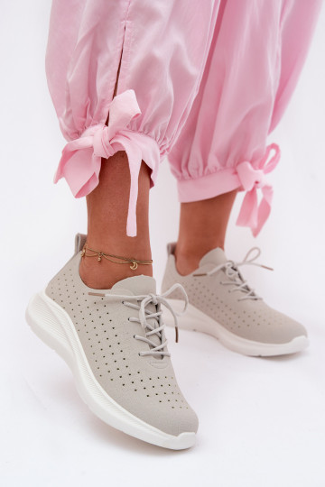 Durchbrochene Schuhe Sportlicher Stil Sneakers Stilvollllschuhe Feminin graue Farbe Heressa 2