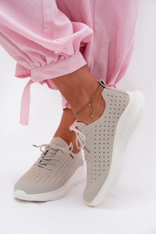 Durchbrochene Schuhe Sportlicher Stil Sneakers Stilvollllschuhe Feminin graue Farbe Heressa