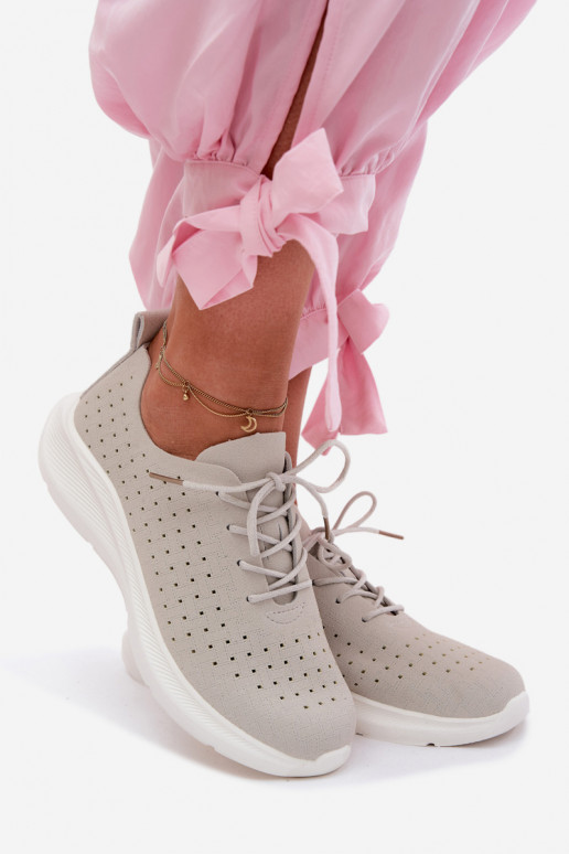 Durchbrochene Schuhe Sportlicher Stil Sneakers Stilvollllschuhe Feminin graue Farbe Heressa