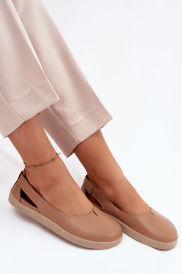 Ballerinas Barefoot Zazoo 10217 Cappuccino-Farbe