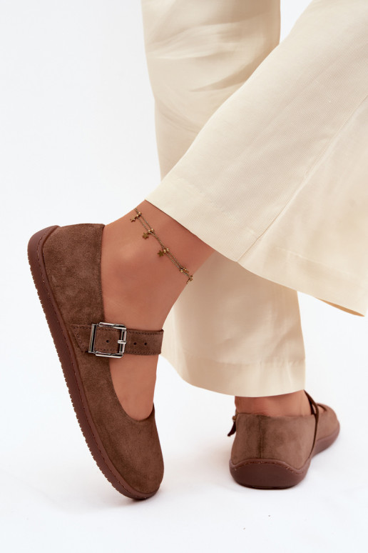 Ballerinas BarefootErmöglichtturalnego aus INildlederu Zazoo 316 braune Farbe