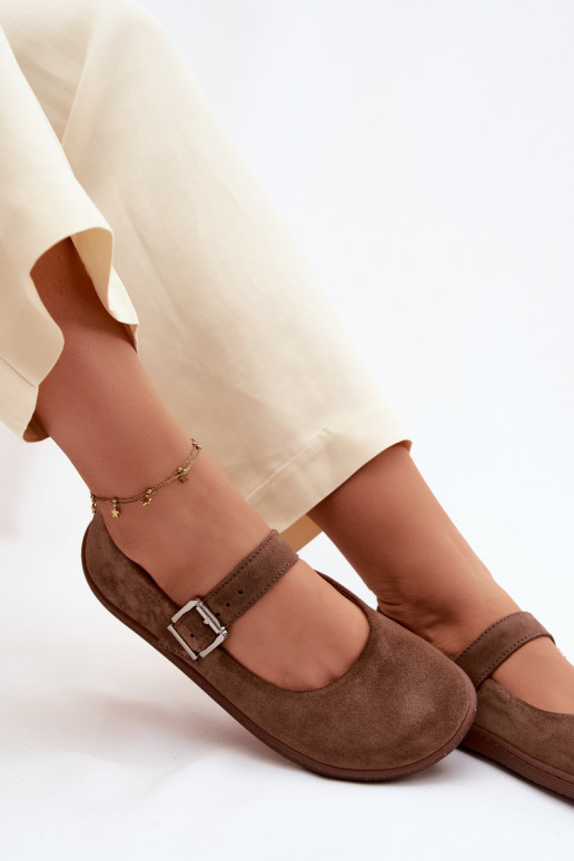 Ballerinas BarefootErmöglichtturalnego aus INildlederu Zazoo 316 braune Farbe