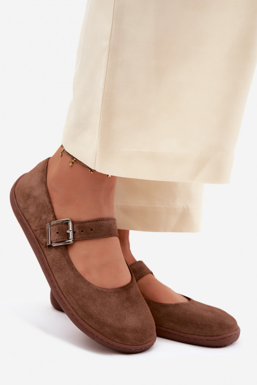 Ballerinas BarefootErmöglichtturalnego aus INildlederu Zazoo 316 braune Farbe