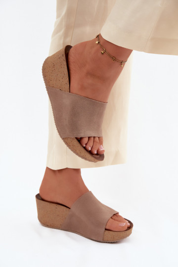 Zazoo 40311 INildleder-Hausschuhe für Damen Ermöglicht KorkoZuym Koturnie Beige