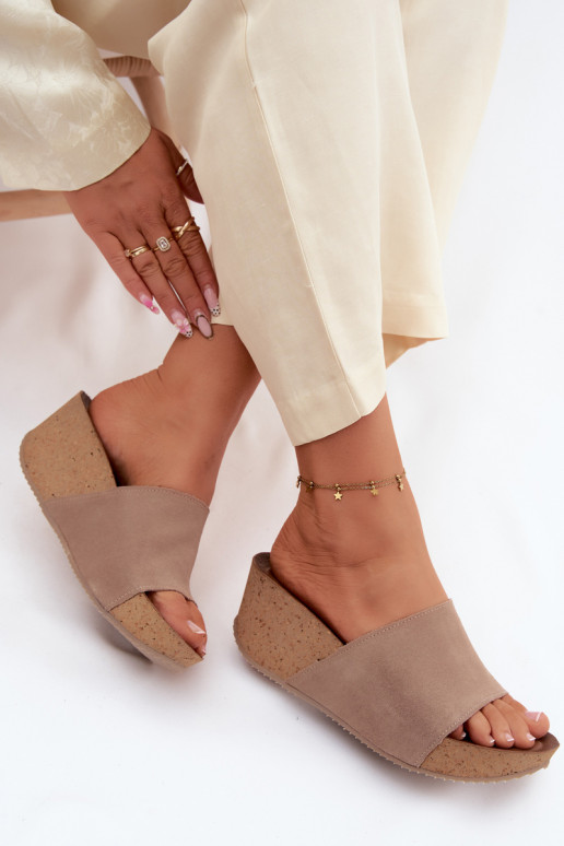 Zazoo 40311 INildleder-Hausschuhe für Damen Ermöglicht KorkoZuym Koturnie Beige