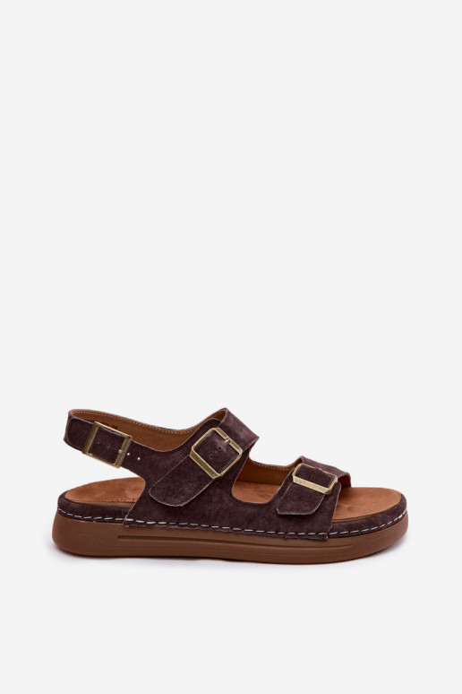 Haut INildledersandalen für Damen mit Schnallen Vinceza 79620 CzekoladoZue