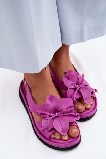 Damensandalen Feminin Mit Dekorationen mit Blumenem Vinceza 66917 pinke Farbe