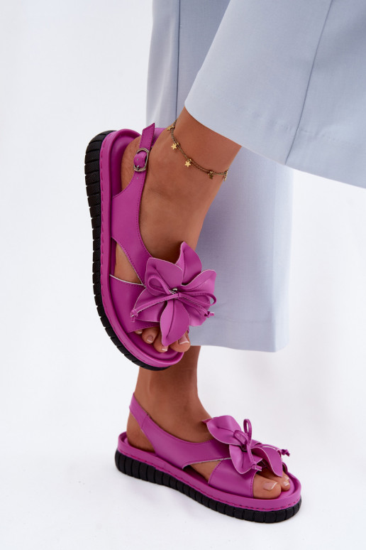 Damensandalen Feminin Mit Dekorationen mit Blumenem Vinceza 66917 pinke Farbe