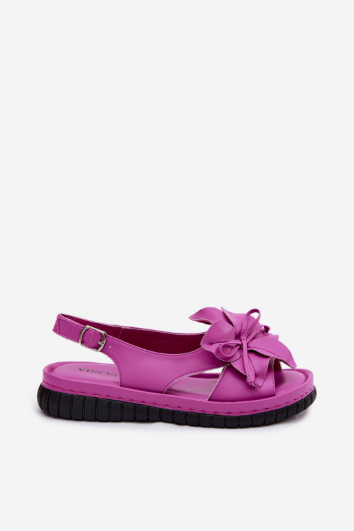 Damensandalen Feminin Mit Dekorationen mit Blumenem Vinceza 66917 pinke Farbe