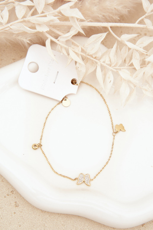 Fußkette mit Schmetterlingen in goldfarben