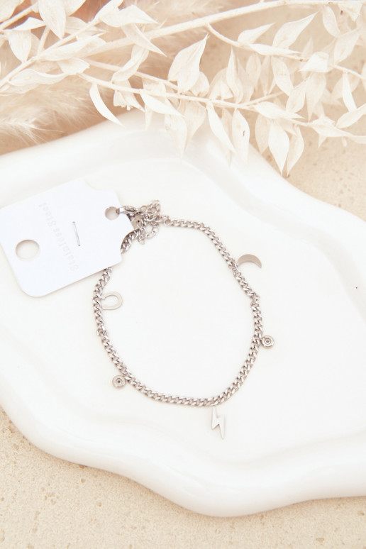 Fußkette mit Anhängern in silberfarben