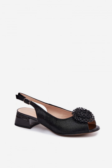 Damensandalen Feminin Klocke mit Ornamenten D&A CR61-3030 schZuarze Farbe 2