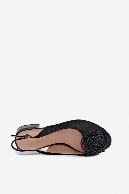 Damensandalen Feminin Klocke mit Ornamenten D&A CR61-3030 schZuarze Farbe