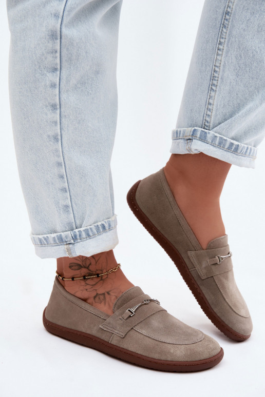 Mokassins Barefoot aus INildleder Zazoo 322 Cappuccino-Farbe