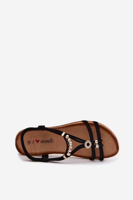 Schwarze flache Sandalen für Damen mit Riemen Zelda