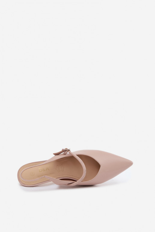 Haut Schuhe Sandalen mit hohen Absätzen mit Riemen D&A CR61-3046 Beige