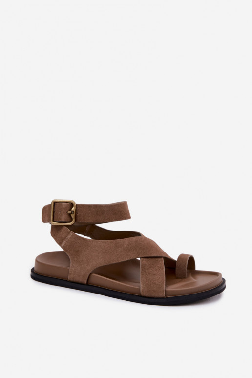 Flache SandalenErmöglichtturalnego aus INildlederu D&A CR61-3049 Beige