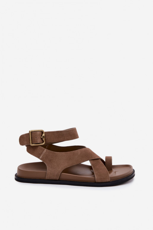 Flache SandalenErmöglichtturalnego aus INildlederu D&A CR61-3049 Beige