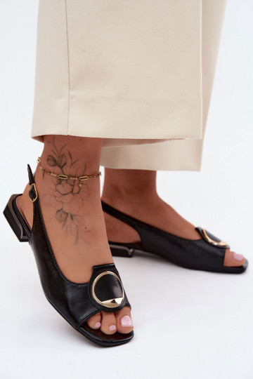 Sandalen mit breiten Absätzen und Ornamenten in Schwarz Glima 2