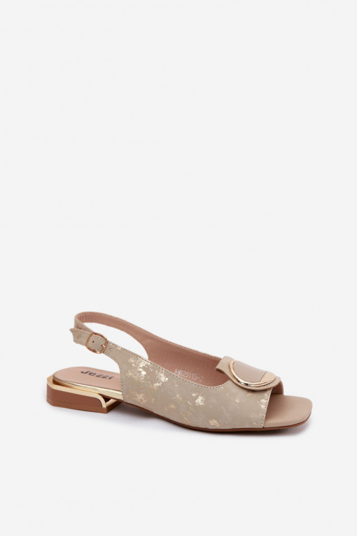 Sandalen mit breiten Absätzen und Ornamenten in Gold Glima