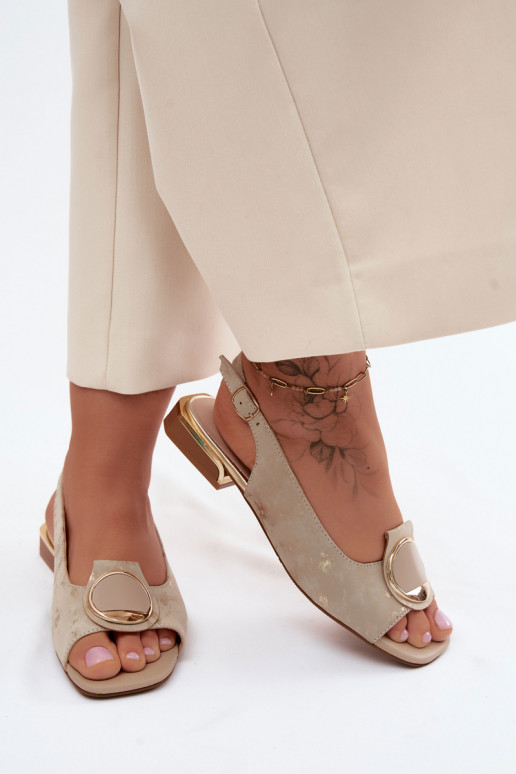 Sandalen mit breiten Absätzen und Ornamenten in Gold Glima