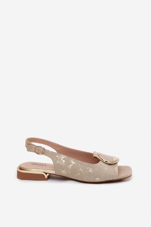 Sandalen mit breiten Absätzen und Ornamenten in Gold Glima