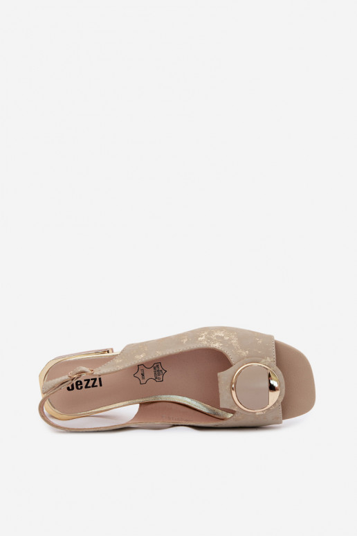 Sandalen mit breiten Absätzen und Ornamenten in Gold Glima