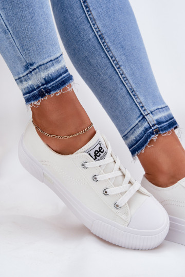 Bequeme Schuhe mit Plattform in Weiß