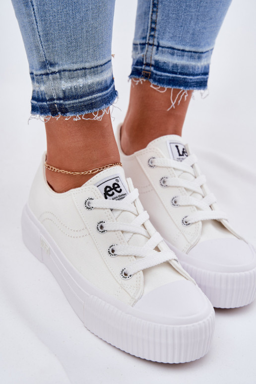 Bequeme Schuhe mit Plattform in Weiß