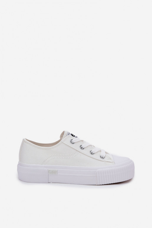 Bequeme Schuhe mit Plattform in Weiß