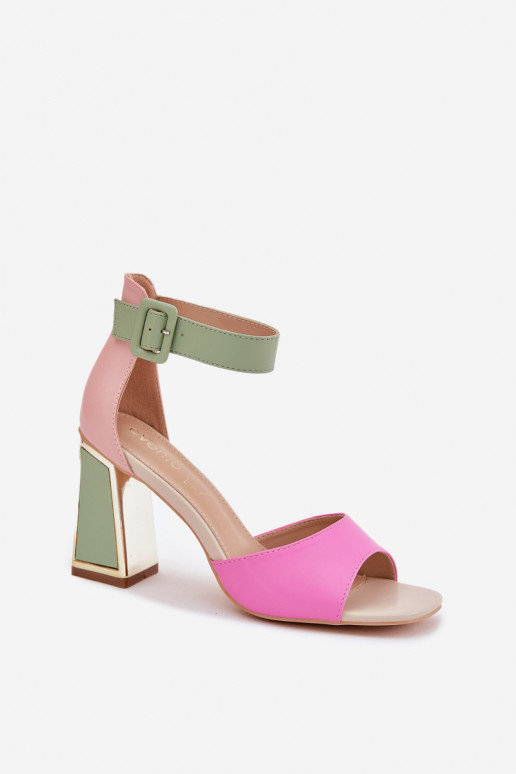 Eleganter Stil Damen-Sandalen mit hohen Absätzen Rosa-grüne Farbe Rosazara